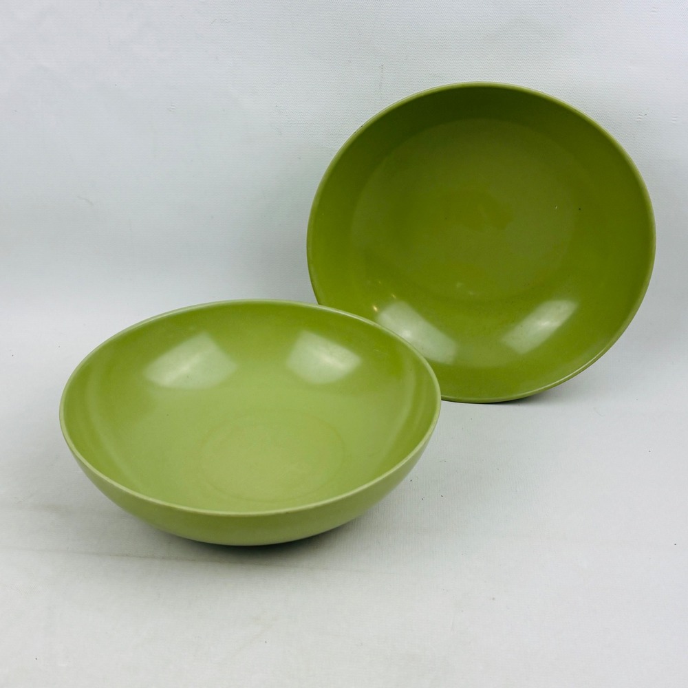 Vintage Texas‎ Ware Melamine Soup Cereal Bowl Set of 2 Avocado Green G20